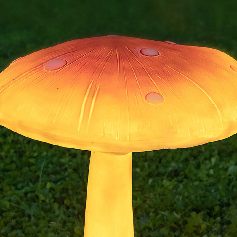 Contemporary Creative Resin & Fiberglass Mushroom-Shaped LED Outdoor Light With Solar Waterproof Design For Garden & Patio