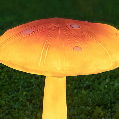 Contemporary Creative Resin & Fiberglass Mushroom-Shaped LED Outdoor Light With Solar Waterproof Design For Garden & Patio