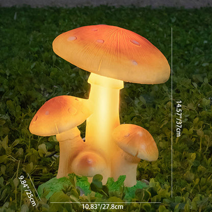 Contemporary Creative Resin & Fiberglass Mushroom-Shaped LED Outdoor Light With Solar Waterproof Design For Garden & Patio