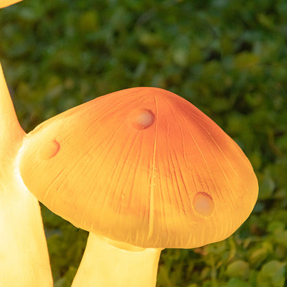 Contemporary Creative Resin & Fiberglass Mushroom-Shaped LED Outdoor Light With Solar Waterproof Design For Garden & Patio