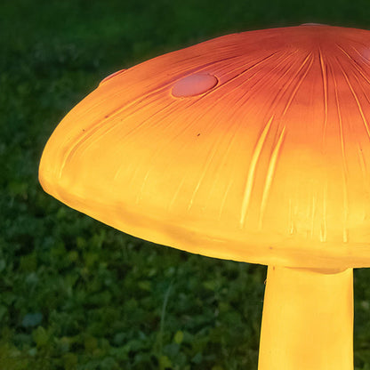 Contemporary Creative Resin & Fiberglass Mushroom-Shaped LED Outdoor Light With Solar Waterproof Design For Garden & Patio