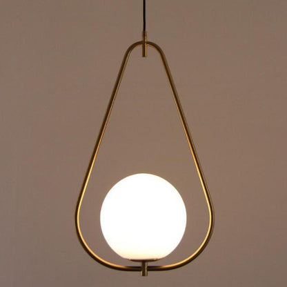 Modern Minimalist Iron & Glass Teardrop 1-Light Pendant Light For Bedroom, Living Room & Dining Room