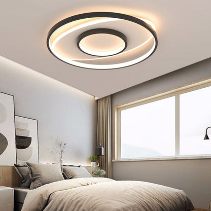 Modern Minimalist Iron Round & Square LED Flush Mount Ceiling Light For Bedroom And Living Room
