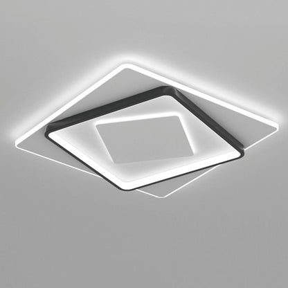 Modern Minimalist Iron Round & Square LED Flush Mount Ceiling Light For Bedroom And Living Room