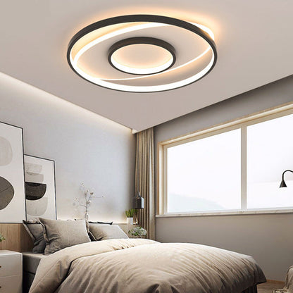 Modern Minimalist Iron Round & Square LED Flush Mount Ceiling Light For Bedroom And Living Room