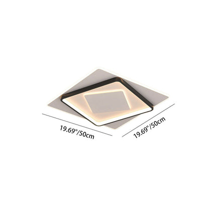 Modern Minimalist Iron Round & Square LED Flush Mount Ceiling Light For Bedroom And Living Room