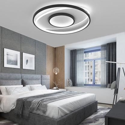 Modern Minimalist Iron Round & Square LED Flush Mount Ceiling Light For Bedroom And Living Room