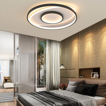 Modern Minimalist Iron Round & Square LED Flush Mount Ceiling Light For Bedroom And Living Room