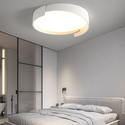 Contemporary Nordic Iron & Acrylic Round LED Flush Mount Ceiling Light With High Light Transmission For Bedroom & Living Room