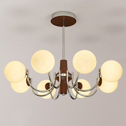 Traditional French Metal Glass Round Chandelier With 6/8/12 Lights For Bedroom & Living Room