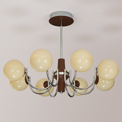 Traditional French Metal Glass Round Chandelier With 6/8/12 Lights For Bedroom & Living Room