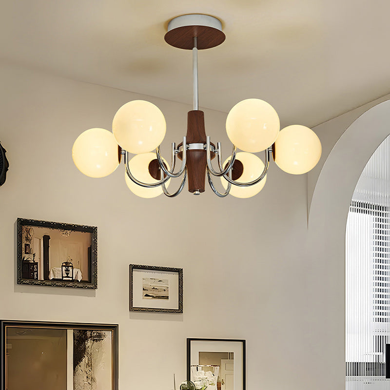 Traditional French Metal Glass Round Chandelier With 6/8/12 Lights For Bedroom & Living Room