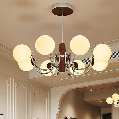 Traditional French Metal Glass Round Chandelier With 6/8/12 Lights For Bedroom & Living Room