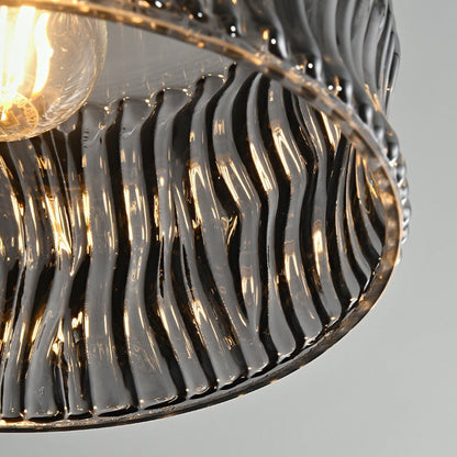 Modern Minimalist Brass & Glass Cylinder 1-Light Pendant Light For Bedroom, Living Room, Dining Room