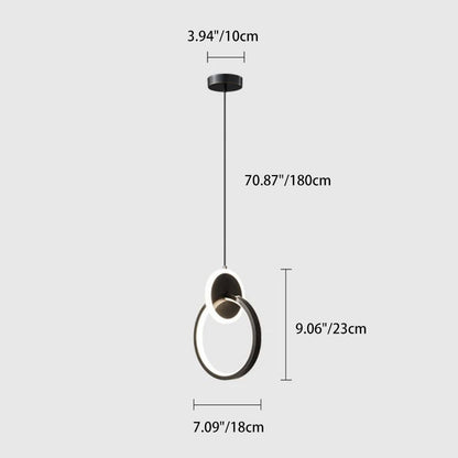 Modern Minimalist Aluminum Silicone & Acrylic Round Oval LED Chandelier For Bedroom, Living Room