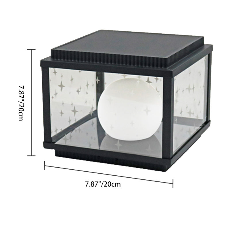 Modern Minimalist Aluminum & Glass Solar Powered LED Square Outdoor Light For Garden & Yard