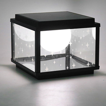 Modern Minimalist Aluminum & Glass Solar Powered LED Square Outdoor Light For Garden & Yard