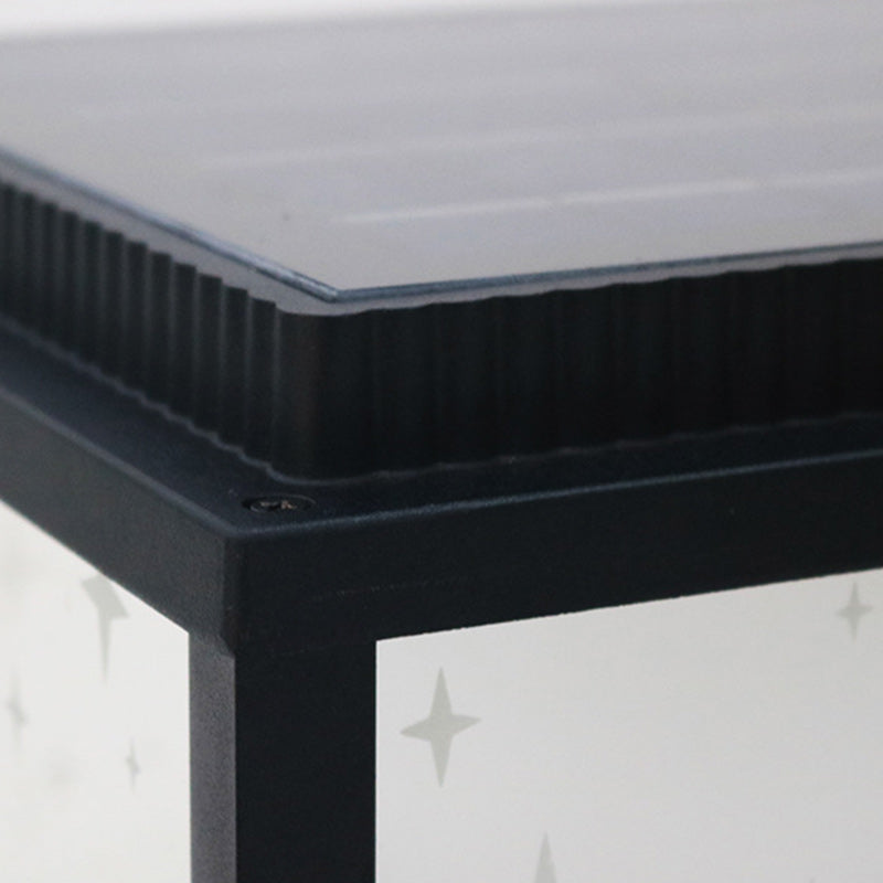 Modern Minimalist Aluminum & Glass Solar Powered LED Square Outdoor Light For Garden & Yard