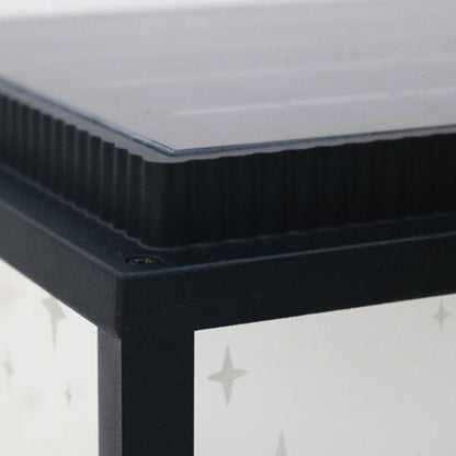 Modern Minimalist Aluminum & Glass Solar Powered LED Square Outdoor Light For Garden & Yard