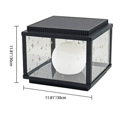 Modern Minimalist Aluminum & Glass Solar Powered LED Square Outdoor Light For Garden & Yard