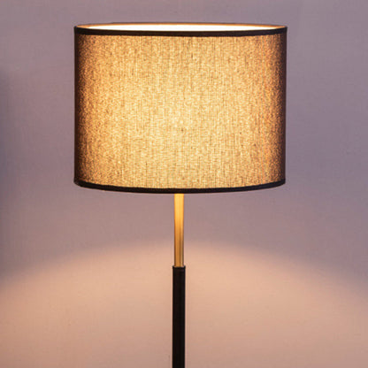 Contemporary Nordic Fabric And Iron Cylindrical 1-Light Table Lamp For Bedroom And Living Room