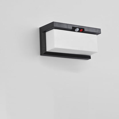 Modern Minimalist Solar & Waterproof Plastic & PC Rectangular LED Wall Sconce Lamp For Outdoor, Patio & Garden