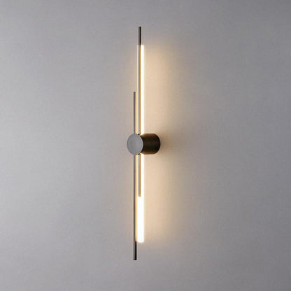 Modern Minimalist Brass And Acrylic Linear LED Wall Sconce Lamp For Bedroom And Living Room