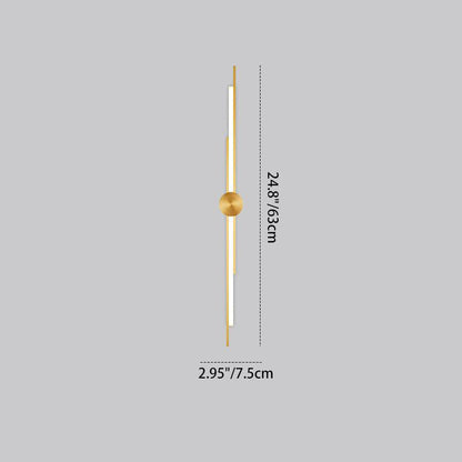 Modern Minimalist Brass And Acrylic Linear LED Wall Sconce Lamp For Bedroom And Living Room