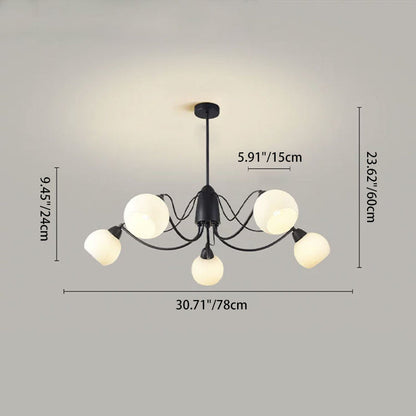 Traditional French Iron And Glass Round 5/6/8-Light Chandelier For Bedroom And Living Room