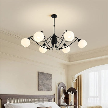 Traditional French Iron And Glass Round 5/6/8-Light Chandelier For Bedroom And Living Room