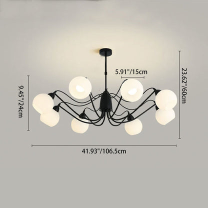 Traditional French Iron And Glass Round 5/6/8-Light Chandelier For Bedroom And Living Room