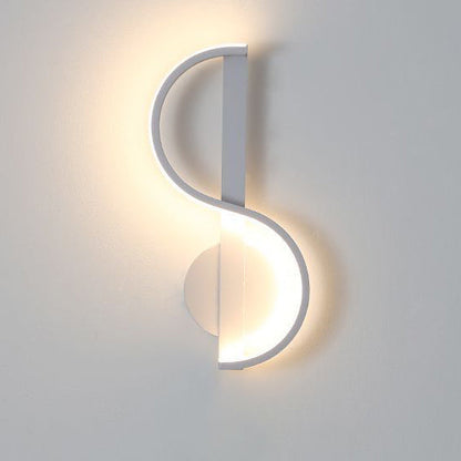 Contemporary Creative Iron And Silicone Musical Curve LED Wall Sconce Lamp For Bedroom And Living Room