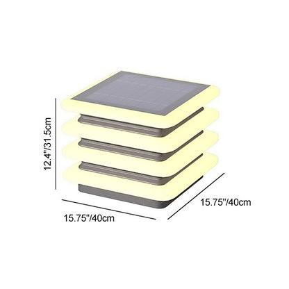 Modern Minimalist Stainless Steel & PE Round & Square LED Solar & Waterproof Outdoor Light For Garden, Yard & Patio