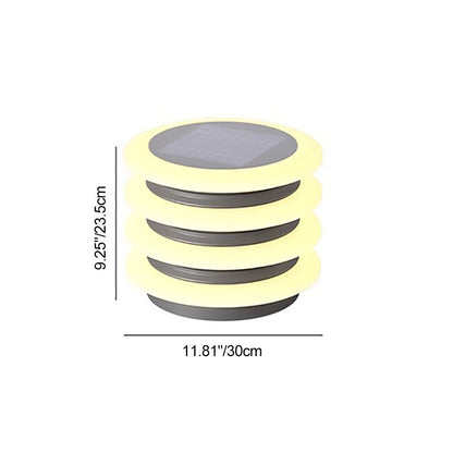 Modern Minimalist Stainless Steel & PE Round & Square LED Solar & Waterproof Outdoor Light For Garden, Yard & Patio