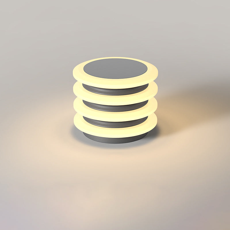 Modern Minimalist Stainless Steel & PE Round & Square LED Solar & Waterproof Outdoor Light For Garden, Yard & Patio