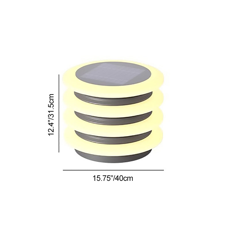 Modern Minimalist Stainless Steel & PE Round & Square LED Solar & Waterproof Outdoor Light For Garden, Yard & Patio