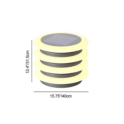 Modern Minimalist Stainless Steel & PE Round & Square LED Solar & Waterproof Outdoor Light For Garden, Yard & Patio