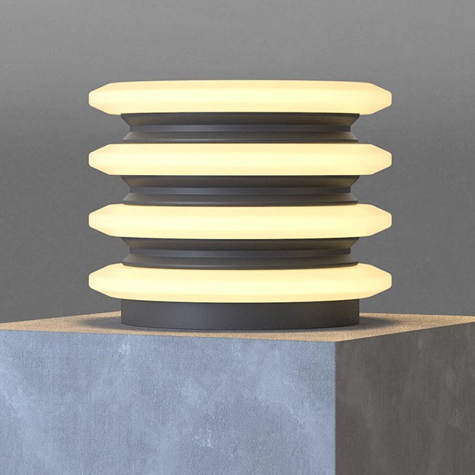 Modern Minimalist Stainless Steel & PE Round & Square LED Solar & Waterproof Outdoor Light For Garden, Yard & Patio