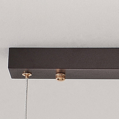 Traditional Chinese Iron, Acrylic & Stainless Steel Rectangular LED Chandelier For Dining Room & Living Room