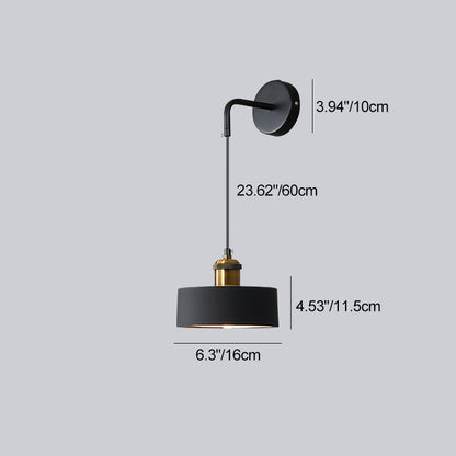 Contemporary Nordic Metal & Resin Cylindrical 1-Light Wall Sconce Lamp For Bedroom & Living Room