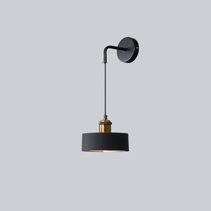 Contemporary Nordic Metal & Resin Cylindrical 1-Light Wall Sconce Lamp For Bedroom & Living Room