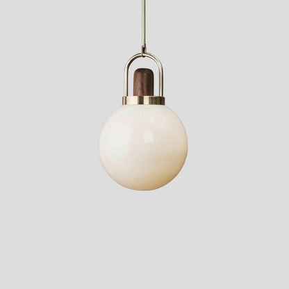 Modern Minimalist Iron & Glass Round 1-Light Pendant Light For Bedroom & Living Room