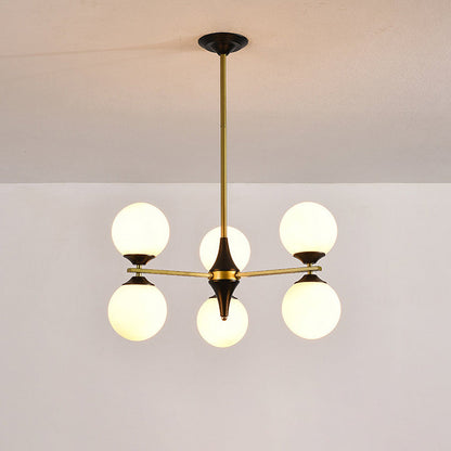 Contemporary Nordic Iron Glass Round 6/8/10/12-Light Chandelier For Bedroom Living Room