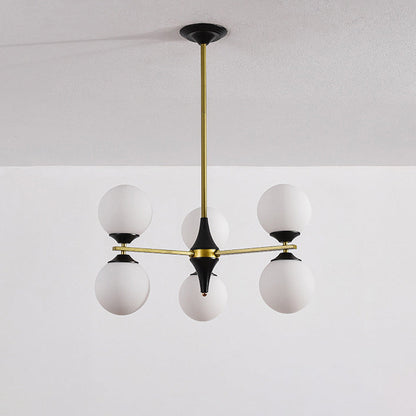 Contemporary Nordic Iron Glass Round 6/8/10/12-Light Chandelier For Bedroom Living Room