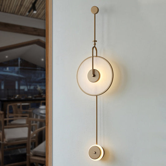 Modern Minimalist Iron Acrylic Round LED Wall Sconce Lamp For Bedroom And Living Room