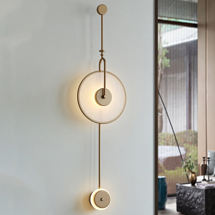 Modern Minimalist Iron Acrylic Round LED Wall Sconce Lamp For Bedroom And Living Room