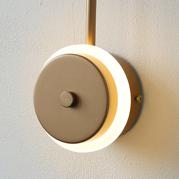Modern Minimalist Iron Acrylic Round LED Wall Sconce Lamp For Bedroom And Living Room