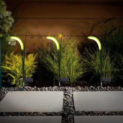 Modern Art Deco Plastic & Stainless Steel Foxtail Reed Solar LED Outdoor Light For Garden, Patio & Lawn