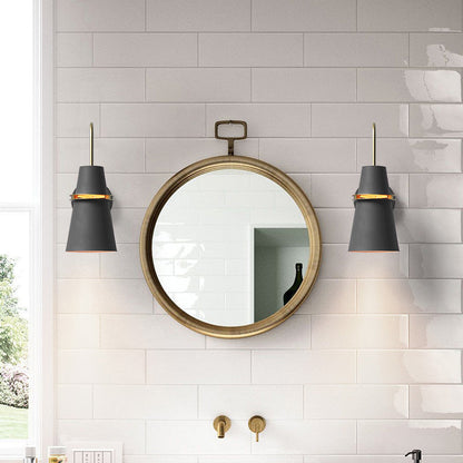 Contemporary Nordic Iron Conical 1-Light Wall Sconce Lamp For Bedroom & Living Room