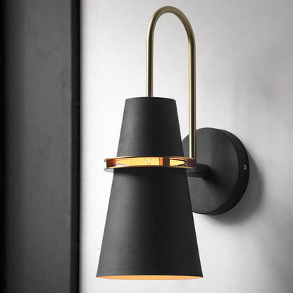 Contemporary Nordic Iron Conical 1-Light Wall Sconce Lamp For Bedroom & Living Room
